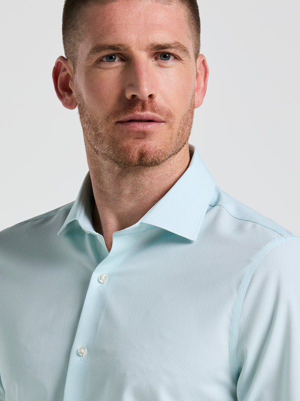 Perry Ellis Performance Tech Geo Print Dress Shirt Lime