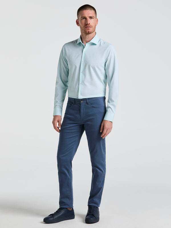 Perry Ellis Performance Tech Geo Print Dress Shirt Lime