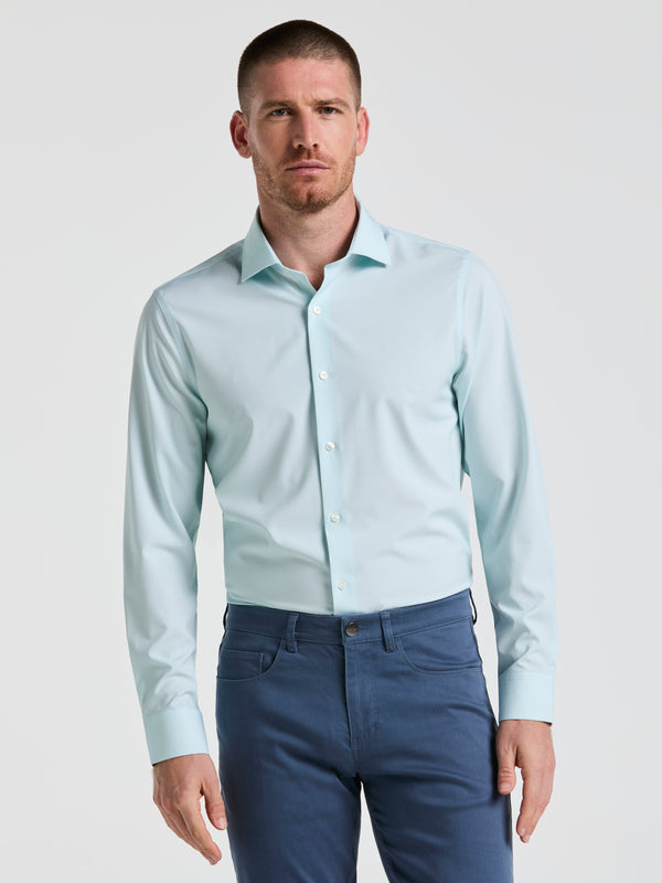 perry ellis Performance Tech Geo Print Dress Shirt Lime