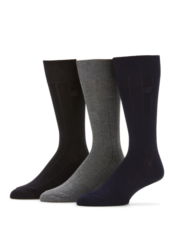 Perry Ellis 3 Pack Luxe Bamboo Socks New Dk Assrt