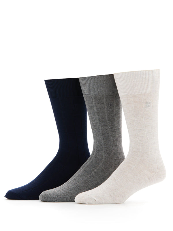 Perry Ellis 3 Pack Luxe Bamboo Socks New Dk Assrt