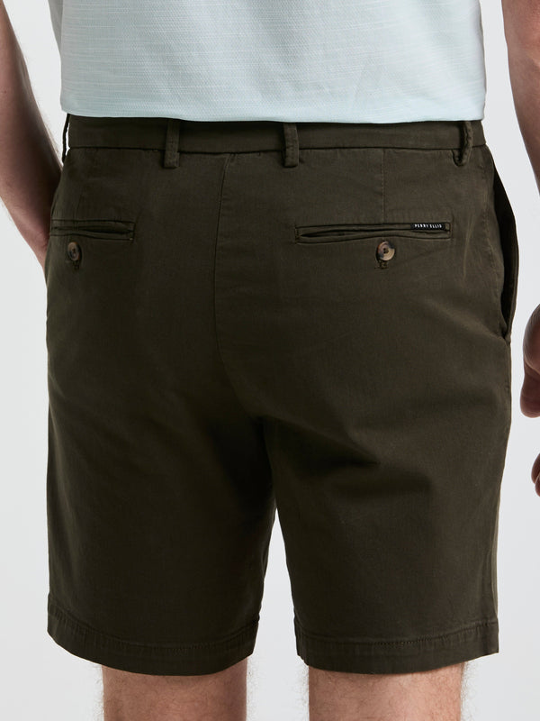 Perry Ellis 8" Flat Front Garment Dyed Short Olive