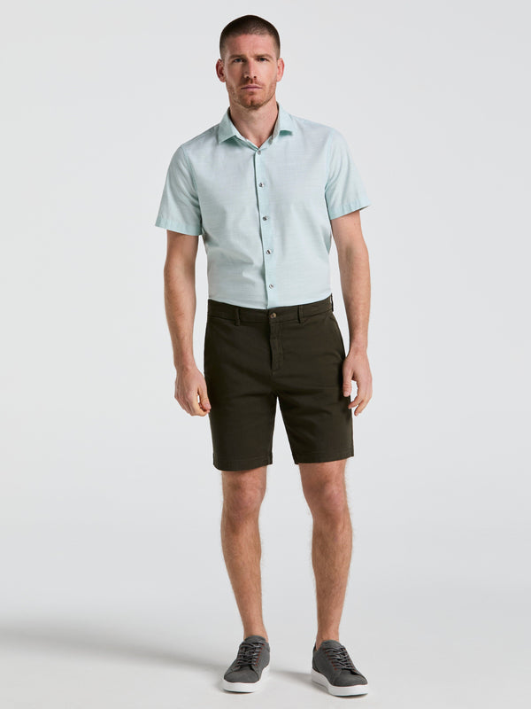 perry ellis 8" Flat Front Garment Dyed Short Olive