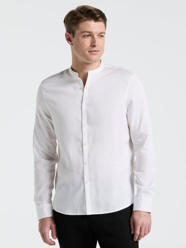perry ellis Banded Collar Shirt Bright White