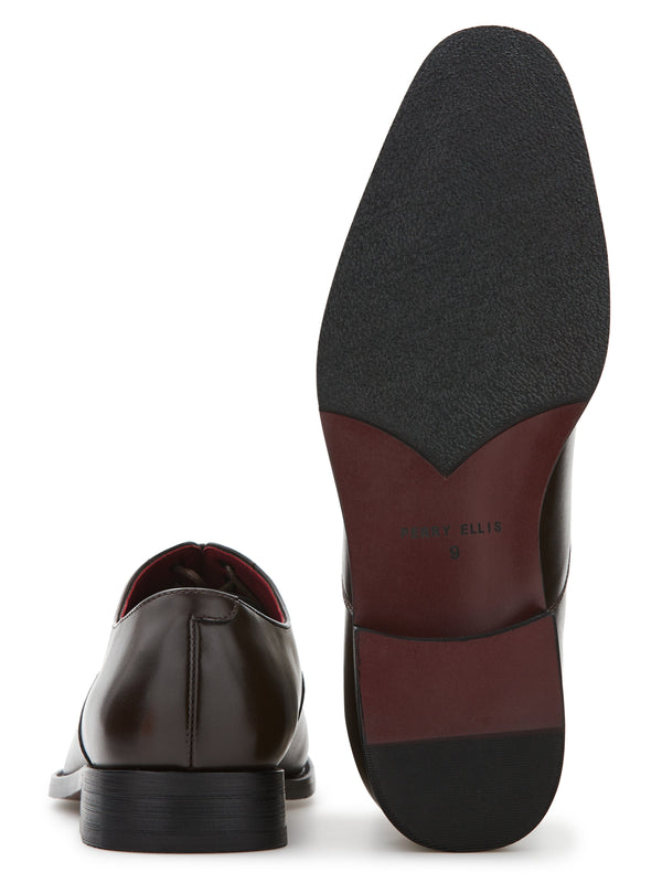 Perry Ellis Cap Toe Dress Shoe Coffee