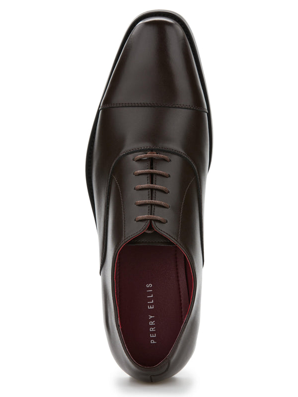Perry Ellis Cap Toe Dress Shoe Coffee