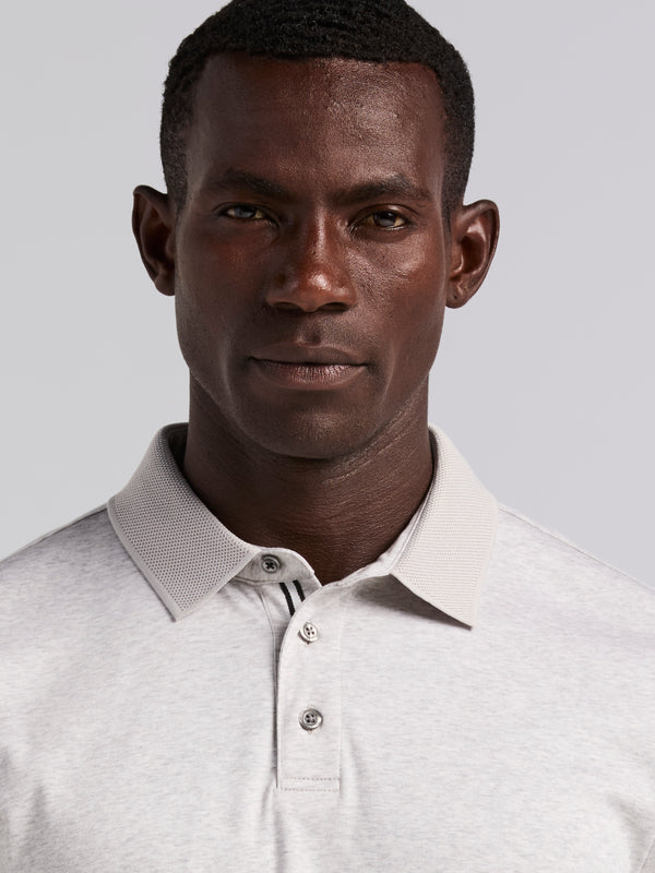 Perry Ellis Cool Interlock Polo Moonstruck Heather