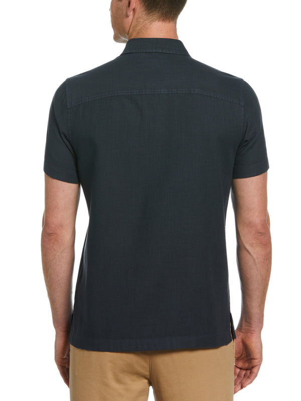 Perry Ellis Cotton Slub Twill Shirt Dark Sapphire