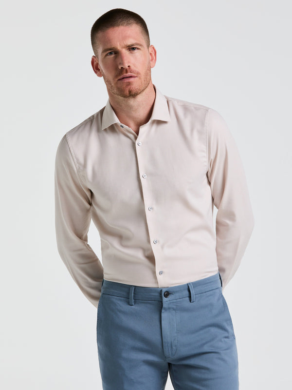 perry ellis Dobby Micro Print Dress Shirt Taupe