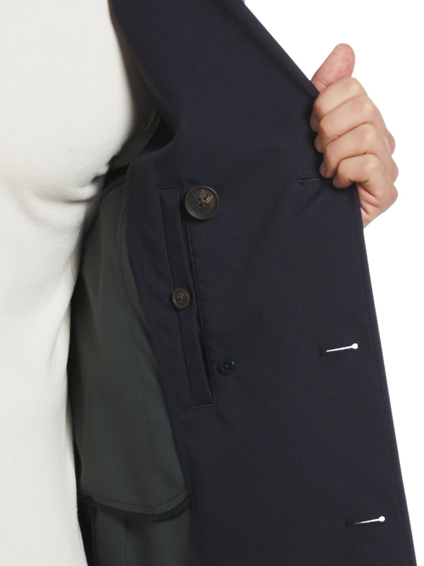Perry Ellis Elias All Weather Nylon Pea Coat Navy