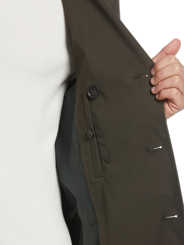 Perry Ellis Elias All Weather Nylon Pea Coat Olive