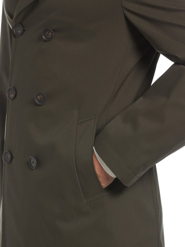 Perry Ellis Elias All Weather Nylon Pea Coat Olive