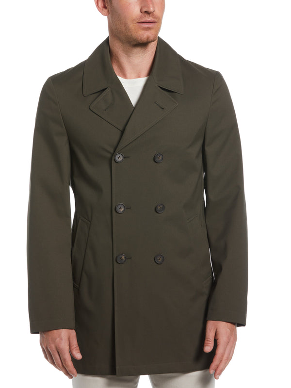 perry ellis Elias All Weather Nylon Pea Coat Olive