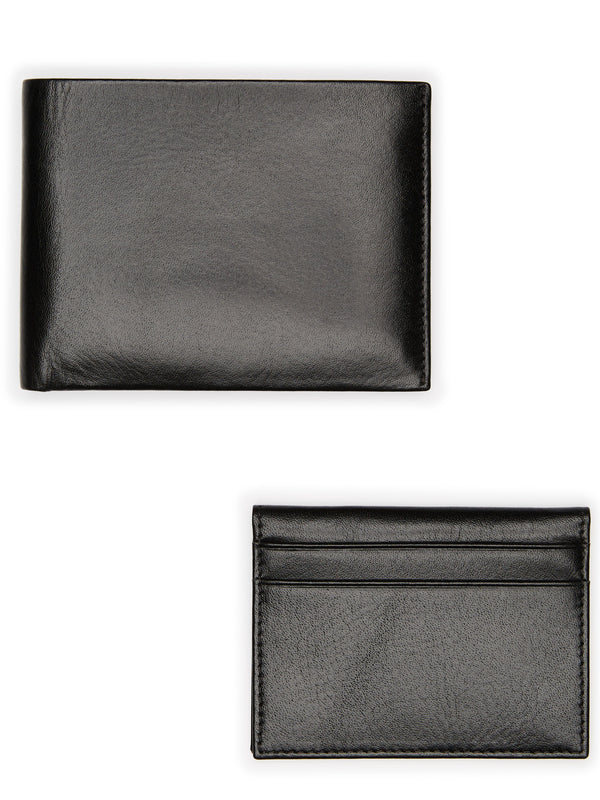 Perry Ellis Genuine Glazed Leather Wallet Black
