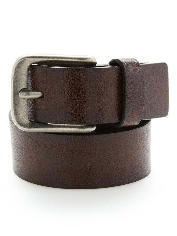 perry ellis Grained Leather Belt Brown