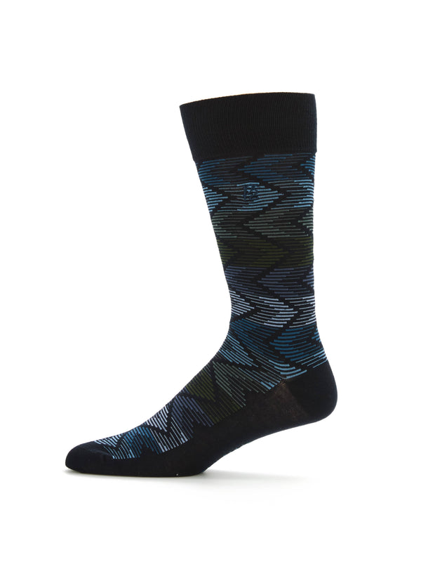 Perry Ellis Herringbone Bamboo Socks Dark Sapphire