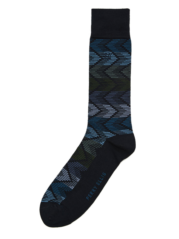 Perry Ellis Herringbone Bamboo Socks Dark Sapphire