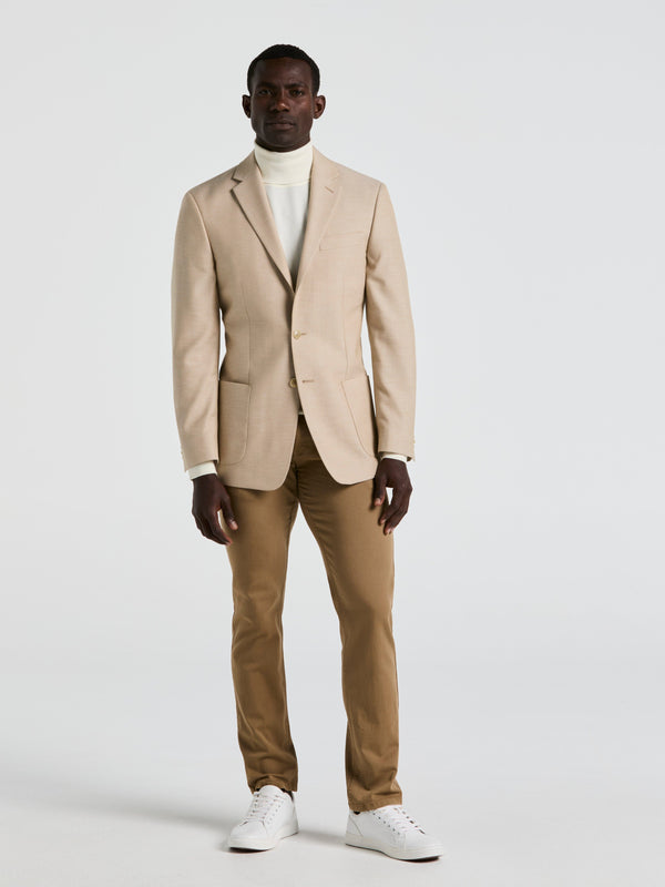 Perry Ellis Herringbone Pattern Sportcoat Beige