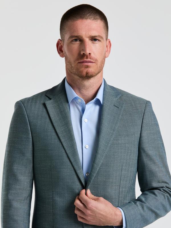 Perry Ellis Herringbone Pattern Sportcoat Green