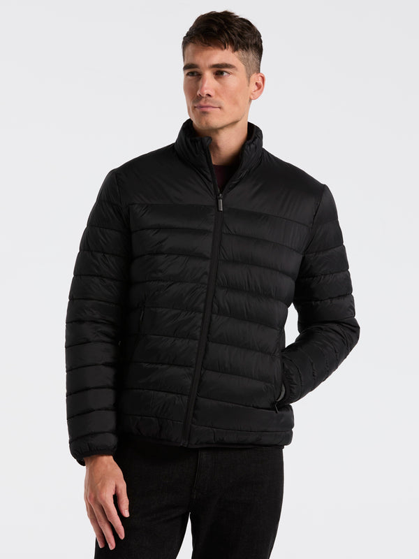 perry ellis Lightweight Puffer Jacket Black