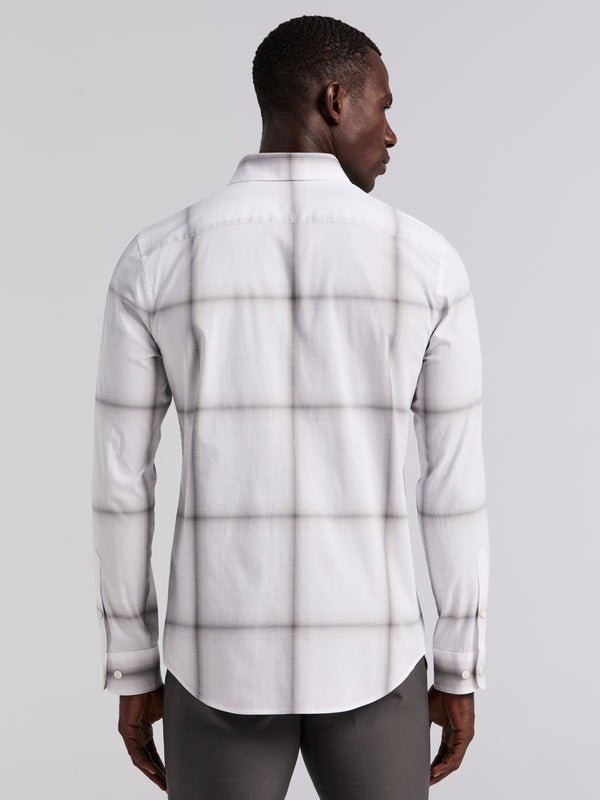 Perry Ellis Ombre Plaid Poplin Shirt Quiet Gray