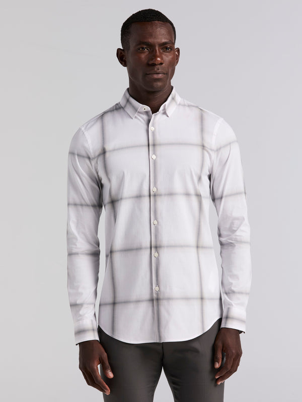 perry ellis Ombre Plaid Poplin Shirt Quiet Gray