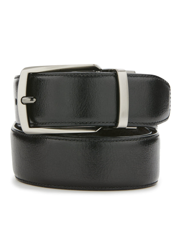 perry ellis Park Slope Black Leather Belt Blk20