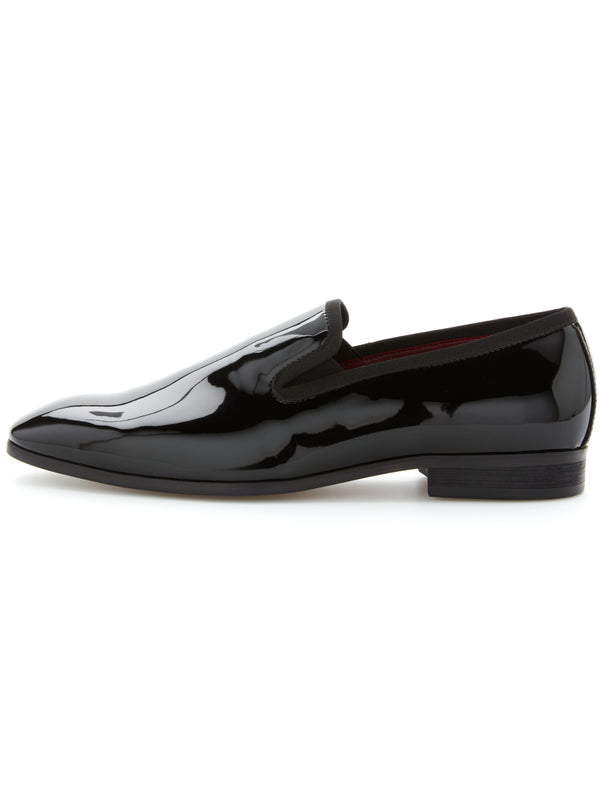 Perry Ellis Patent Leather Slip-On Shoes Black