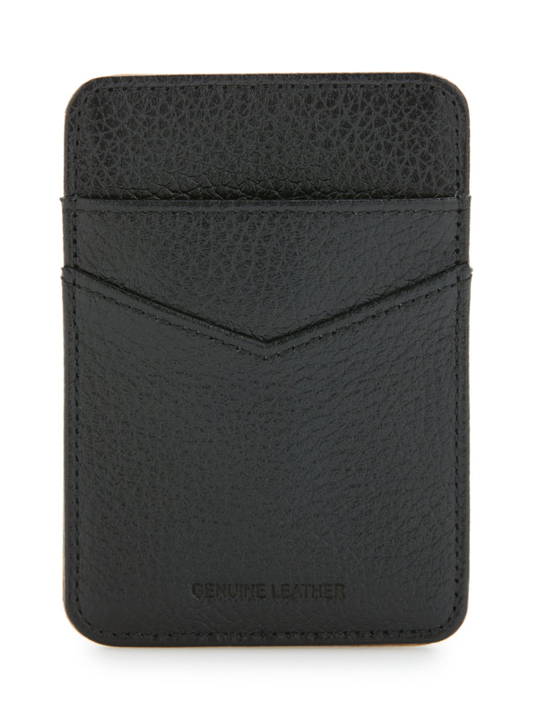 Perry Ellis Pebble Leather Phone Card Holder Blk