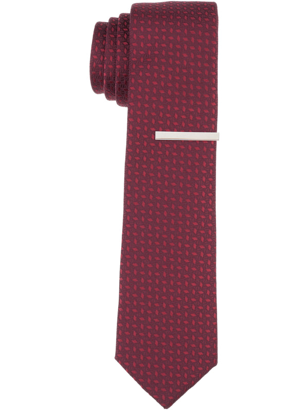 perry ellis Piven Geo Solid Slim Tie Red