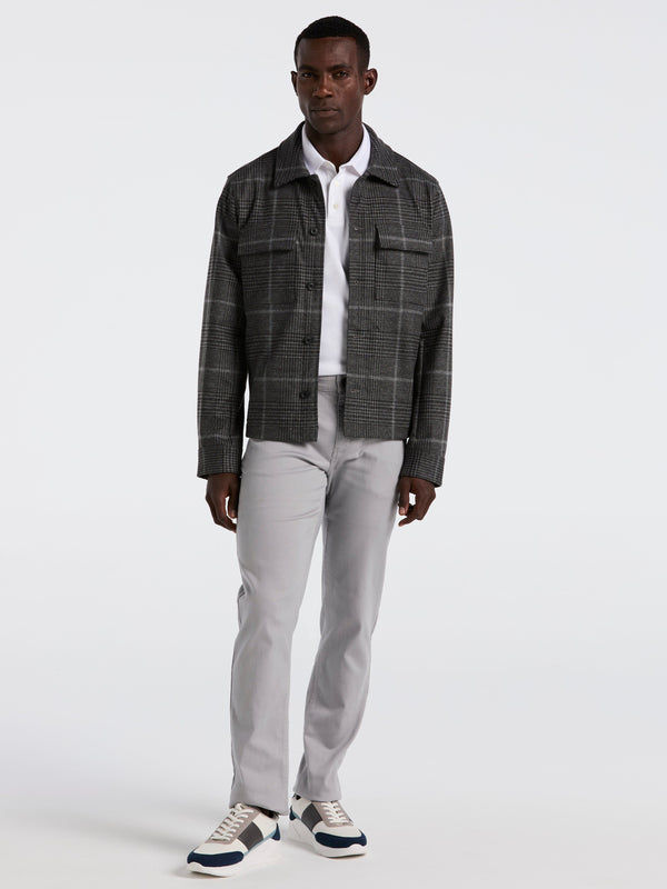 Perry Ellis Plaid Print Knit Jacket Charcoal