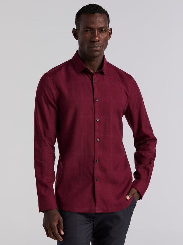 perry ellis Plaid Print Shirt Zinfandel