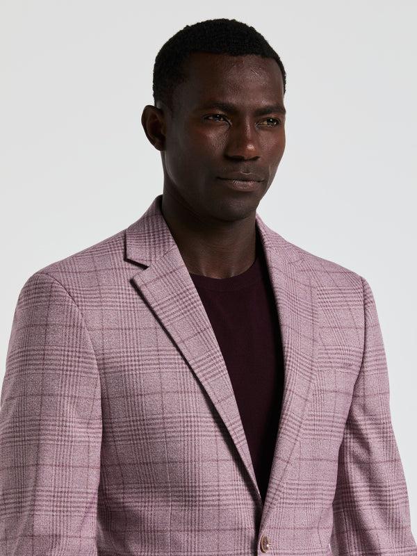 Perry Ellis Plaid Print Sportcoat Pink