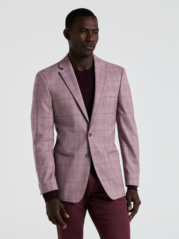 perry ellis Plaid Print Sportcoat Pink