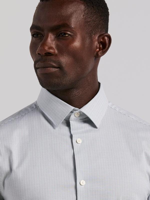 Perry Ellis Plaid Slim Fit Poplin Shirt Arctic