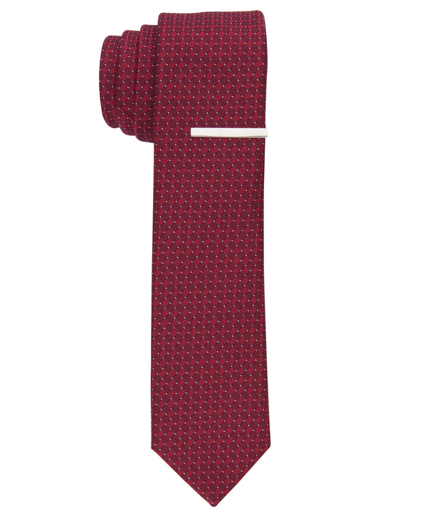 perry ellis Rogin Mini Tie Burgundy