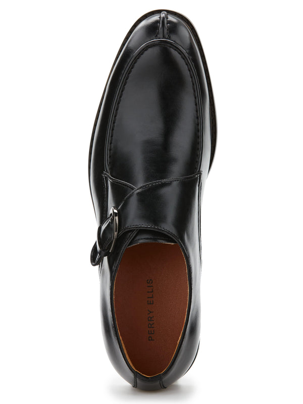 Perry Ellis Single Monk Strap Dress Shoe Black