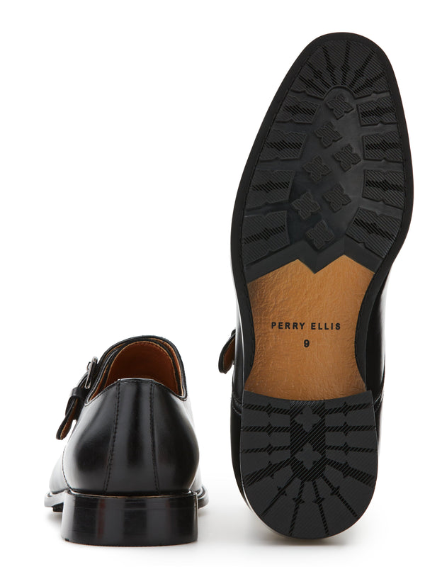 Perry Ellis Single Monk Strap Dress Shoe Black