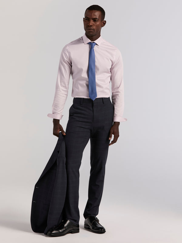 Perry Ellis Skinny Fit Navy Plaid Suit Jacket Navy