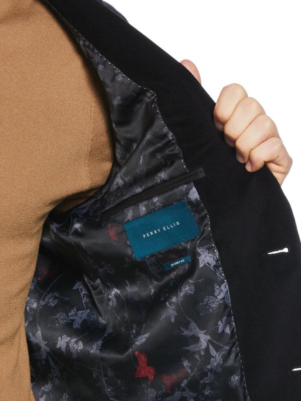 Perry Ellis Skinny Fit Velvet Sportcoat Black