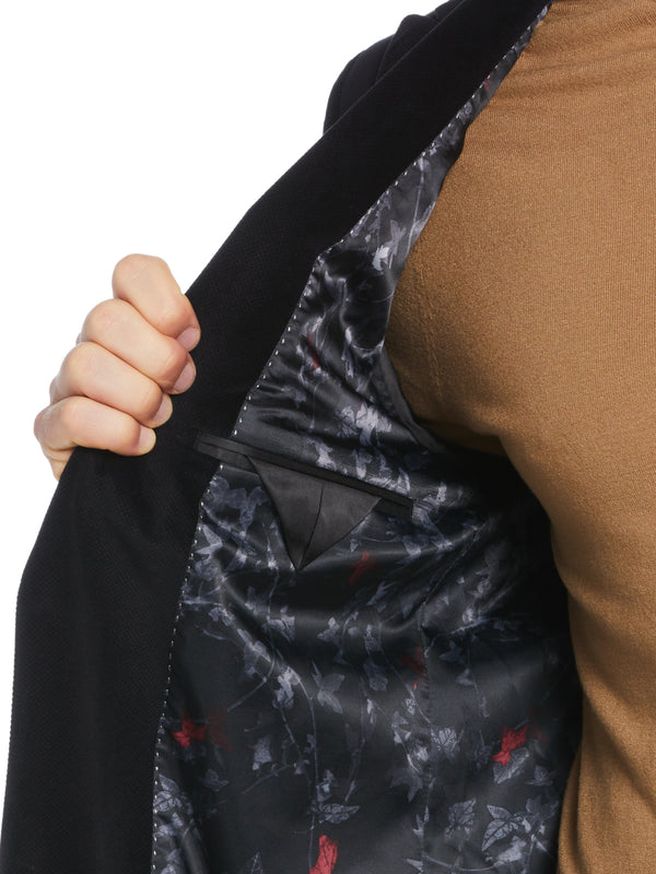 Perry Ellis Skinny Fit Velvet Sportcoat Black