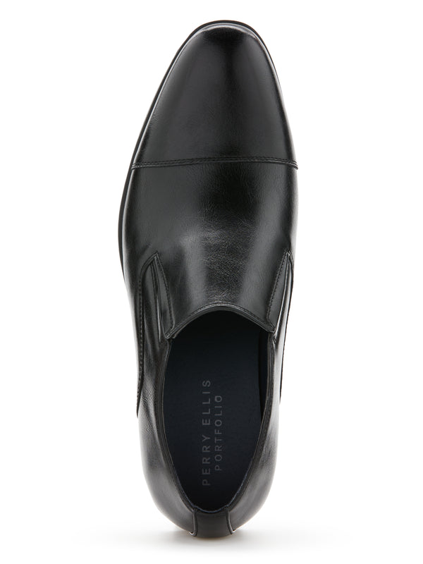 Perry Ellis Slick Cap Toe Slip-On Black