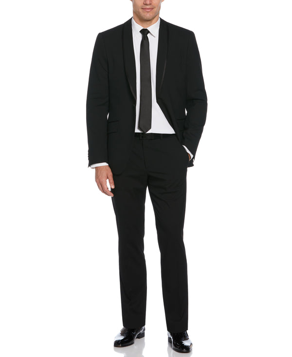 perry ellis Slim Fit Black Stretch Tuxedo