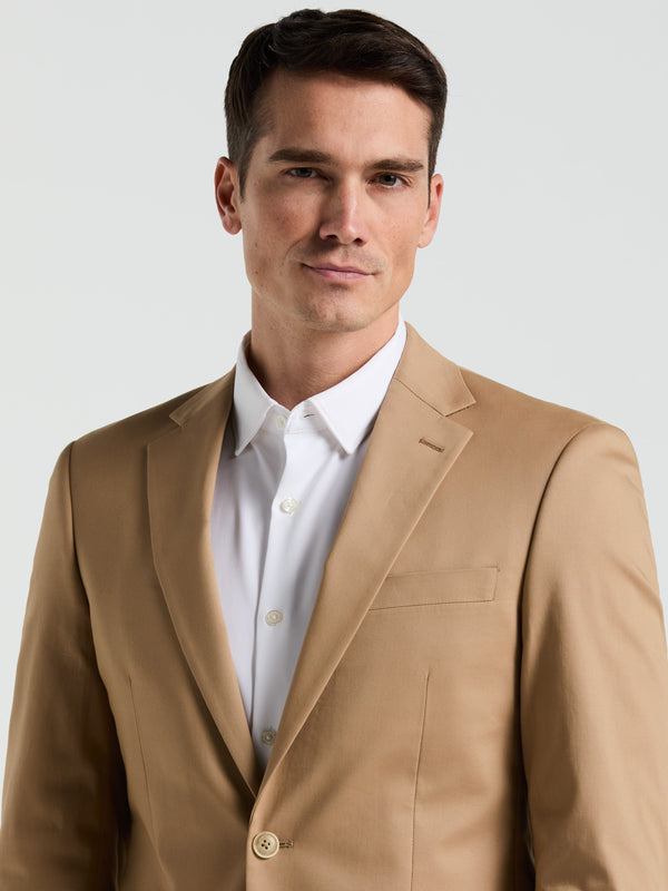 Perry Ellis Slim Fit Cotton Blend Suit Jacket Tan