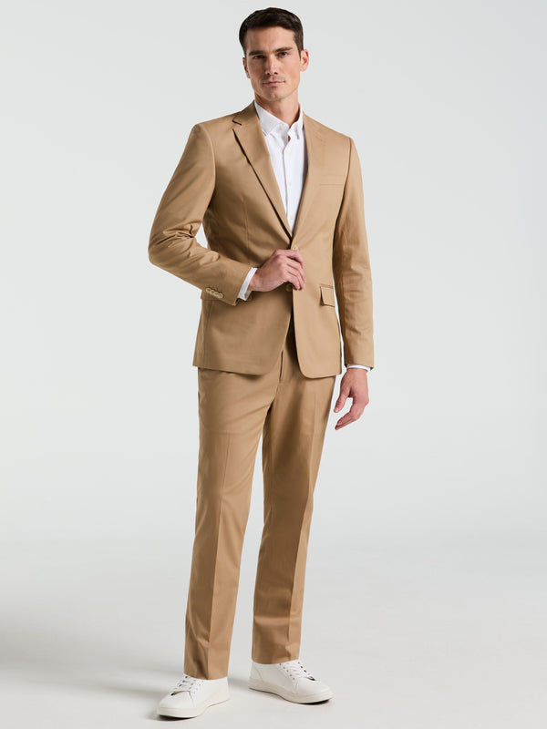Perry Ellis Slim Fit Cotton Blend Suit Jacket Tan