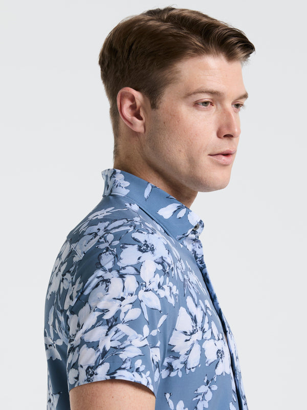 Perry Ellis Slim Fit Floral Shirt Bright White