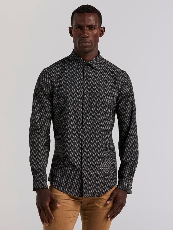 perry ellis Slim Fit Geo Print Shirt Black