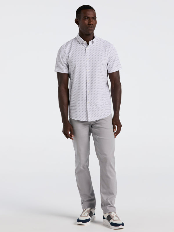 Perry Ellis Slim Fit Geo Print Shirt Bright White