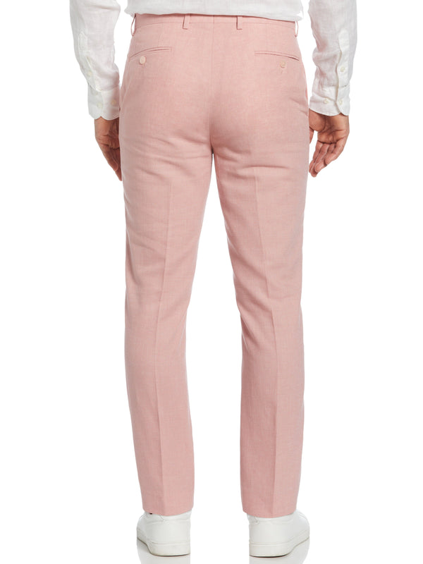 Perry Ellis Slim Fit Linen Blend Suit Pant Pink