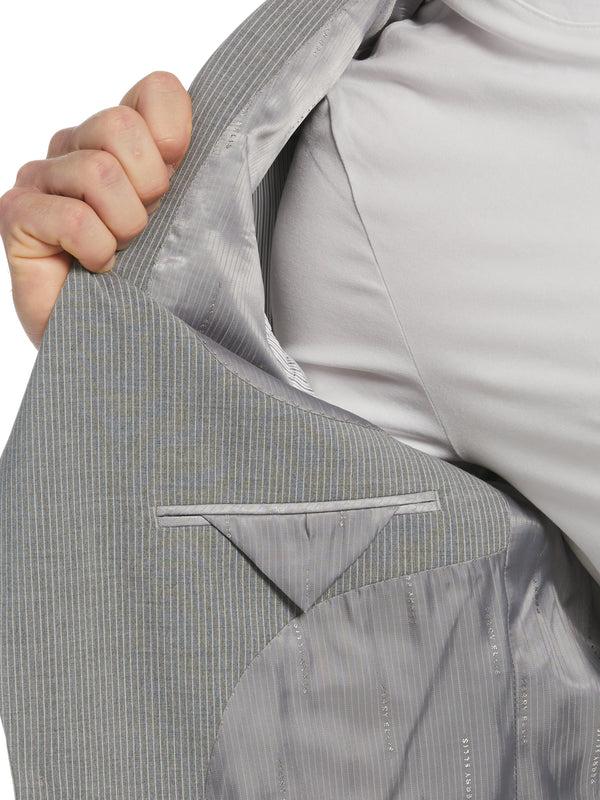 Perry Ellis Slim Fit Pinstripe Suit Jacket Grey